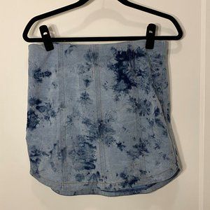 Blue/white tiedye mini shirt w/ zipper on back